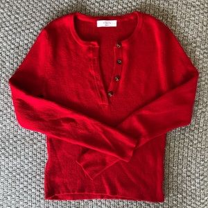 Henley style ribbed sweater